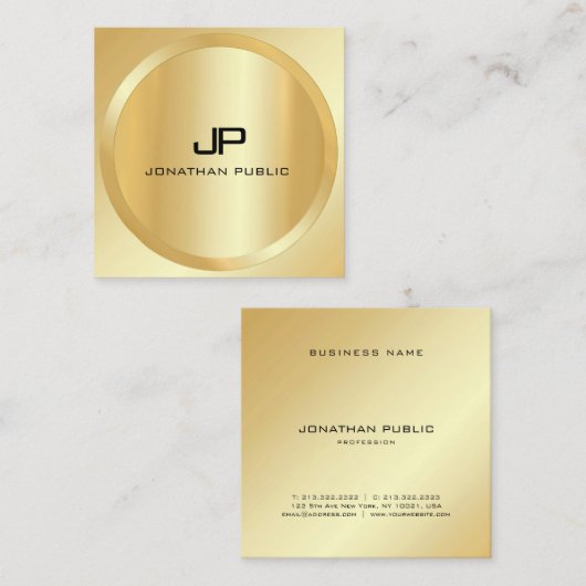 Maßgeschneiderte moderne elegante Imitate - Goldmo Quadratische Visitenkarte (Vorne/Hinten)