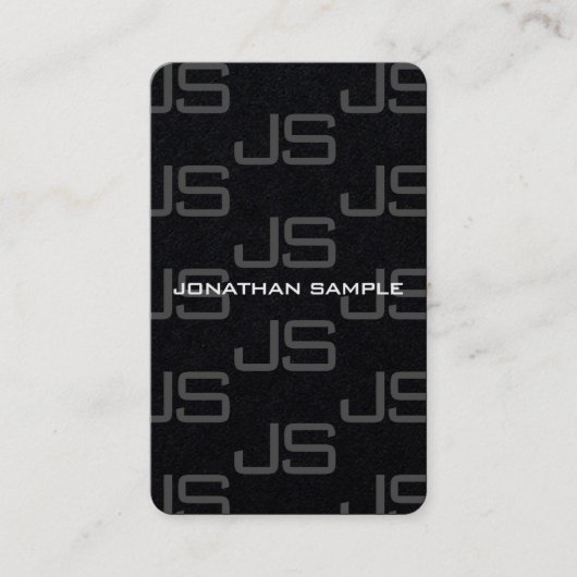 Maßgeschneiderte, moderne, elegante Monogram Luxus Visitenkarte (Vorderseite)