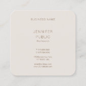 Maßgeschneiderte moderne Elegantfarben Luxusvorlag Quadratische Visitenkarte (Rückseite)