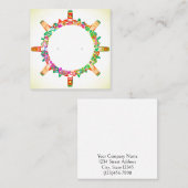 Maßgeschneiderte, moderne, farbenfrohe, blumengesc terminkarte (Vorne/Hinten)