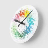 Maßgeschneiderte, moderne, farbenfrohe Herzblindvo Runde Wanduhr (Winkel)