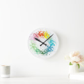 Maßgeschneiderte, moderne, farbenfrohe Herzblindvo Runde Wanduhr (Zuhause)