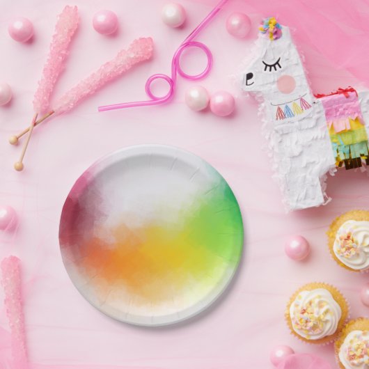 Maßgeschneiderte, moderne Farbvorlage für Abstrakt Pappteller (Party)