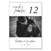 Maßgeschneiderte moderne Foto Hochzeit Tischnummer (Vorderseite)