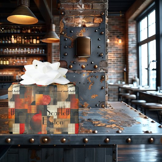 Maßgeschneiderte moderne geometrische, schwarze un geschenkpapier