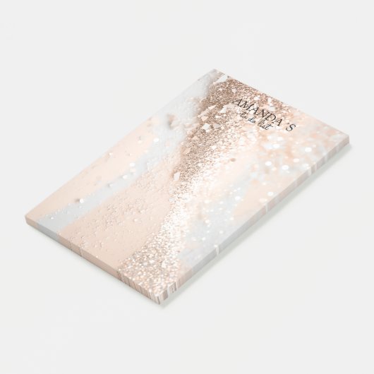 Maßgeschneiderte, moderne Glitzer-Notes Post-it Klebezettel (angewinkelt)