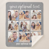 Maßgeschneiderte, moderne Grau 9-FotoCollage Sherpadecke (Vorderseite)