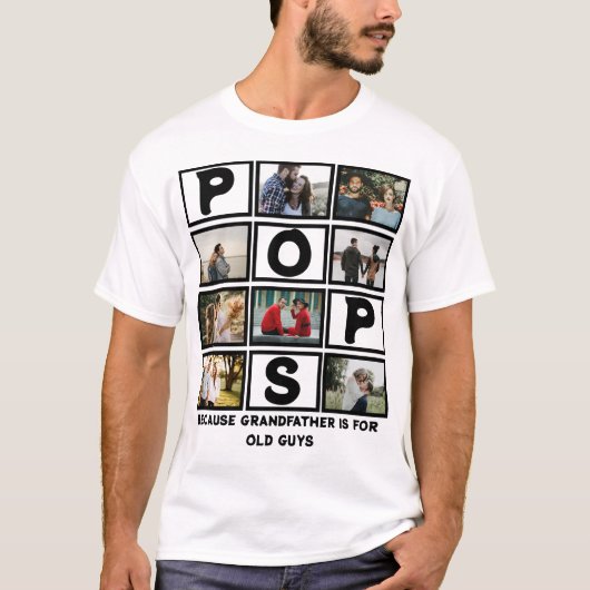 Maßgeschneiderte moderne Großvater-Pop 8 Fotomater T-Shirt (Vorderseite)