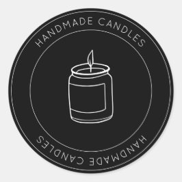 Maßgeschneiderte, moderne, handgefertigte Kerze fü Runder Aufkleber
