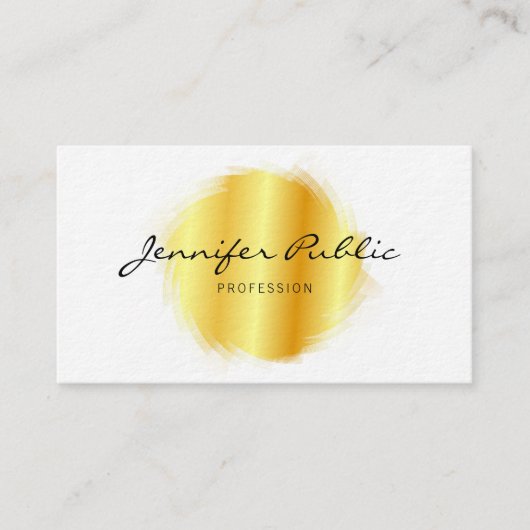 Maßgeschneiderte, moderne, handgeschriebene Goldvo Visitenkarte (Vorderseite)