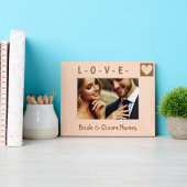 Maßgeschneiderte moderne Herzkunst, Braut und Bräu Geätzte Rahmen