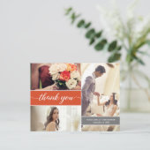 Maßgeschneiderte moderne Hochzeit im Herbst Orange Postkarte (Stehend Vorderseite)