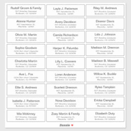 Maßgeschneiderte, moderne Hochzeitsgast-Aufkleber Aufkleber