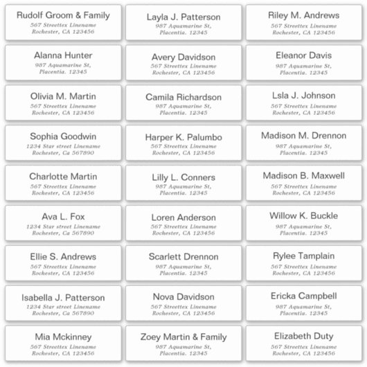 Maßgeschneiderte, moderne Hochzeitsgast-Aufkleber Aufkleber (Vorderseite)