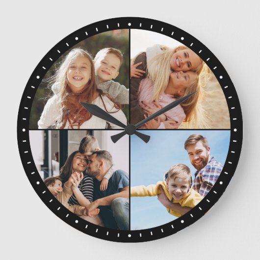 Maßgeschneiderte, moderne Instagram-Familie FotoCo Große Wanduhr (Vorderseite)