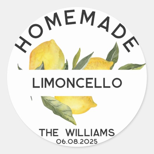 Maßgeschneiderte moderne italienische hausgemachte runder aufkleber (Vorderseite)