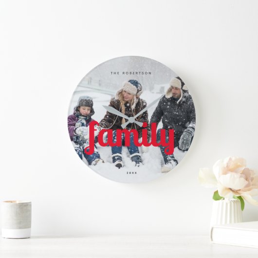 Maßgeschneiderte moderne Lässige Moderne, familiär Große Wanduhr (Zuhause)