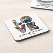 Maßgeschneiderte moderne Liebe 4 Foto Collage für Getränkeuntersetzer (Linke Seite)