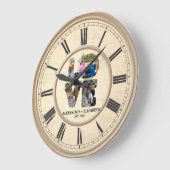 Maßgeschneiderte moderne Liebe 4 Foto Collage für Große Wanduhr (Winkel)