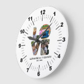 Maßgeschneiderte moderne Liebe 4 Foto Collage für  Große Wanduhr (Winkel)
