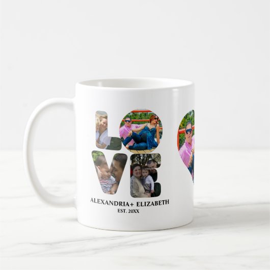 Maßgeschneiderte moderne Liebe 4 Foto Collage für  Kaffeetasse (Links)