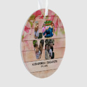 Maßgeschneiderte moderne Liebe 4 Foto Collage für Ornament (Vorderseite)