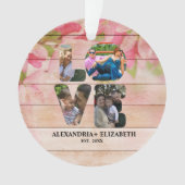 Maßgeschneiderte moderne Liebe 4 Foto Collage für Ornament (Vorderseite)