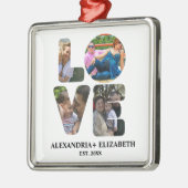 Maßgeschneiderte moderne Liebe 4 Foto Collage für  Ornament Aus Metall (Links)