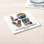 Maßgeschneiderte moderne Liebe 4 Foto Collage für Rechteckiger Pappuntersetzer (angewinkelt)