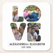 Maßgeschneiderte moderne Liebe 4 Foto Collage für Rechteckiger Pappuntersetzer (Vorderseite)