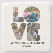 Maßgeschneiderte moderne Liebe 4 Foto Collage für  Steinuntersetzer (Vorderseite)