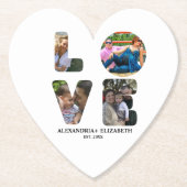 Maßgeschneiderte moderne Liebe 4 Foto Collage für  Untersetzer (Vorderseite)