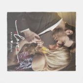 Maßgeschneiderte moderne Liebe Minimal 1 Foto Deck Fleecedecke (Vorderseite (Horizontal))