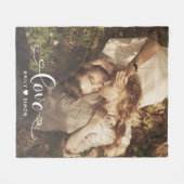 Maßgeschneiderte moderne Liebe Minimal 1 Foto Deck Fleecedecke (Vorderseite (Horizontal))