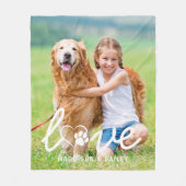 Maßgeschneiderte, moderne LIEBE Pet Foto Pfosten P Fleecedecke (Vorderseite)