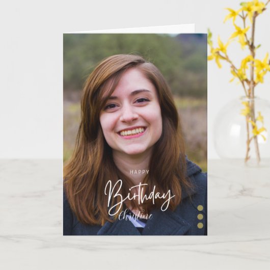 Maßgeschneiderte moderne Minimalistische Geburtsta Karte (Gelbe Blume)