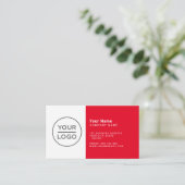 Maßgeschneiderte moderne minimalistische rote Farb Visitenkarte (Stehend Vorderseite)