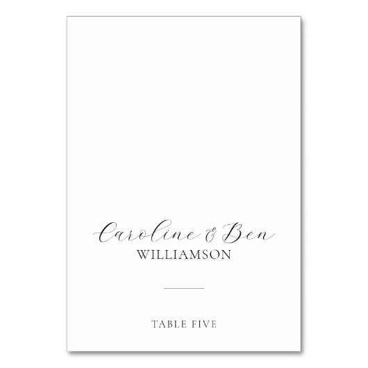 Maßgeschneiderte moderne Minimalistische Schwarz-w Tischnummer (Vorderseite)