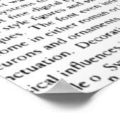 Maßgeschneiderte moderne Minimalistische Schwarzwe Poster (Ecke)