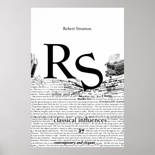 Maßgeschneiderte moderne Minimalistische Schwarzwe Poster (Vorne)