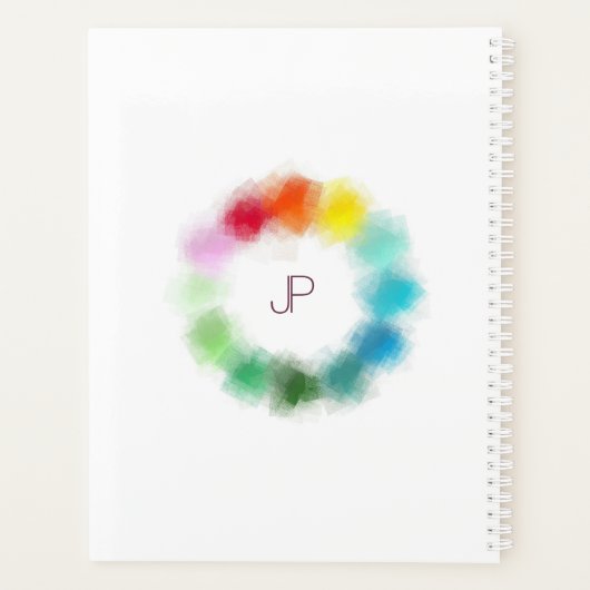 Maßgeschneiderte, moderne Mit Monogramm Vorlage Planer (Rückseite)