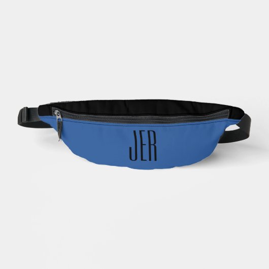Maßgeschneiderte, moderne Monogram-Initials Blau Bauchtasche (Vorderseite)