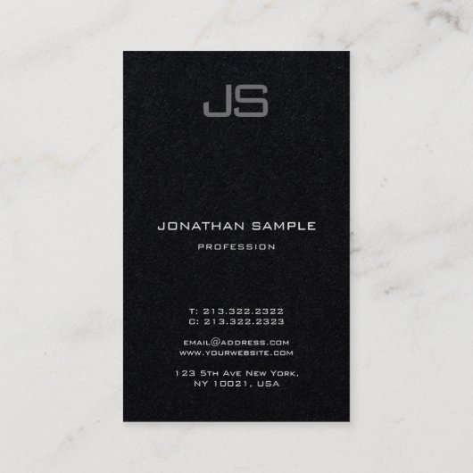 Maßgeschneiderte, moderne Monogram-Vorlage Luxus Visitenkarte (Rückseite)