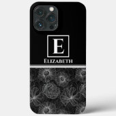 Maßgeschneiderte, moderne Monogramm Schwarz-Weiß-B Case-Mate iPhone Hülle (Rückseite)