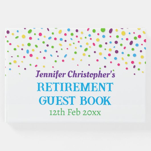 Maßgeschneiderte, moderne Niedlich-farbige Konfett Gästebuch (Vorderseite)