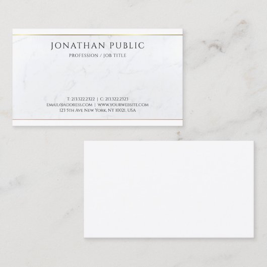 Maßgeschneiderte moderne Personalisierte Elegante  Visitenkarte (Vorne/Hinten)