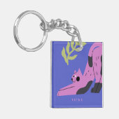 Maßgeschneiderte, moderne Pink Kitty Cat Schlüsselanhänger (Vorderseite links)