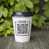 Maßgeschneiderte, moderne QR-Codes für Schwarz und Pappbecher