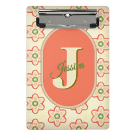 Maßgeschneiderte, moderne Retro-Monogram-Mini-Zwis Mini Klemmbrett