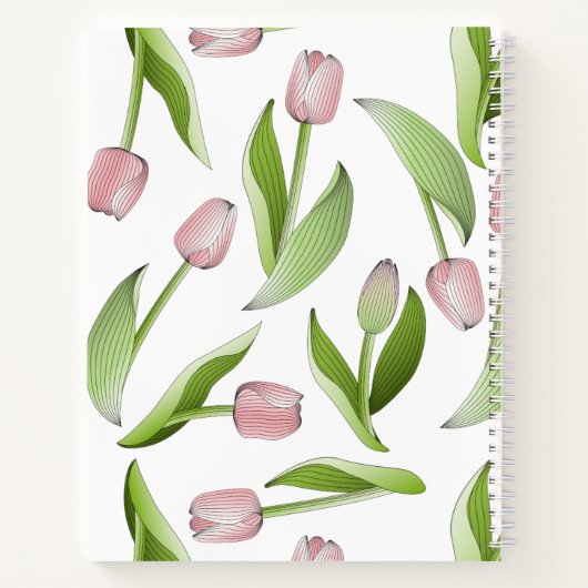 Maßgeschneiderte moderne rosa Tulip Notizblock (Rückseite)